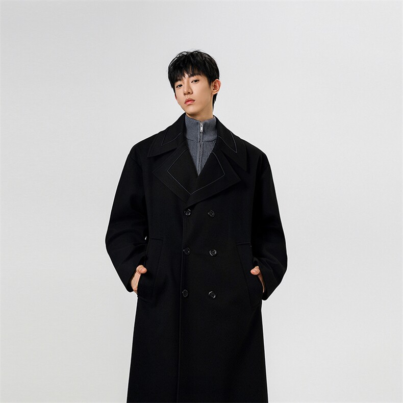 原创风衣男长款大衣男中长款毛呢大衣男冬装F369批115数据白底B,男装风衣,星座401