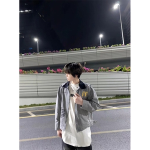 麦门信徒翻领工装夹克外套造旧印花短宽Vibe J28-P90图片