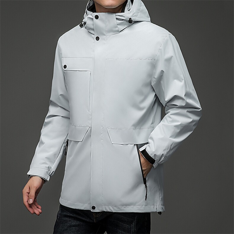 秋冬连帽男宽松加绒可脱卸内胆冲锋衣外套户外运动服BSN3009-P175图片