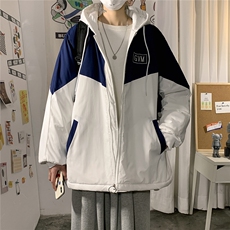 港风冬季宽松百搭冲锋棉衣男连帽棉服男外套7786P60控98，男装棉衣，星座226-1
