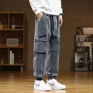 M-8XL 秋季新款大码束脚工装潮流休闲牛仔裤 109-K127-P55图片