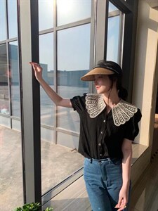夏季孔雀领小衫图片