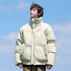 现货5W件冬季三防重磅硬挺boxy短款羽绒立领PU皮棉衣外套加厚棉服，男装棉衣，电商A486-1