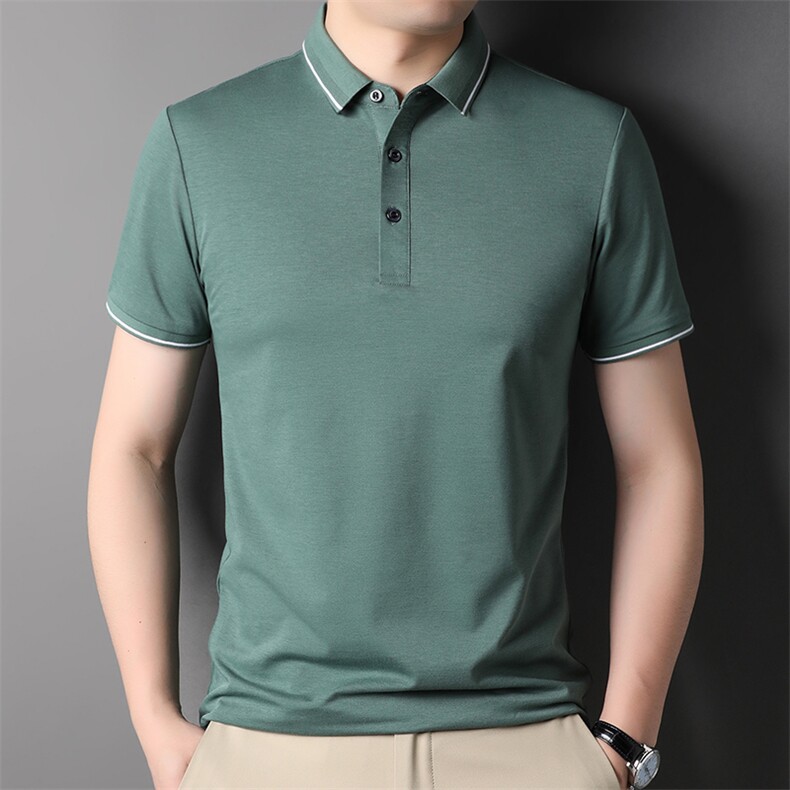 翻领纯色短袖polo男装2024夏季新款商务休闲男士上衣SFT3136-P60,男装Polo衫,星座1105-3