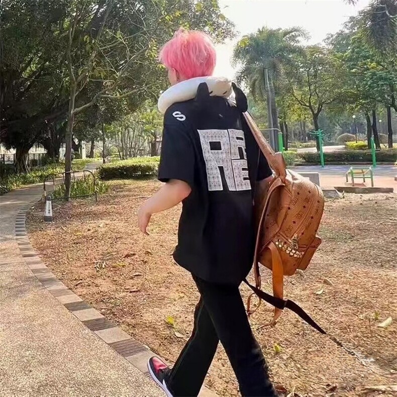 万针全刺绣工艺抖音得物高品质260克重磅纯棉双纱美式高街短袖T恤,男装T恤,电商A486-1
