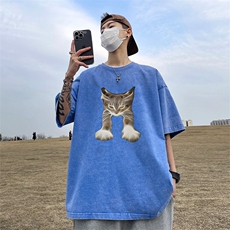 量大优可供抖音视频支持得物品质配合二开美式水洗短袖t恤SX83，男装T恤，电商A486