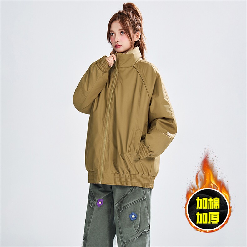 现货美式高街休闲棉衣夹克三防立领纯色户外工装加厚棉服外套,男装夹克,电商A486