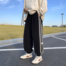 抖音直播品质欧棉绒裤腰包边港风百搭宽松休闲束脚裤男3366-P55，男装休闲裤，电商C305A