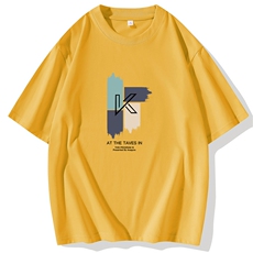 纯棉上衣服2025夏季新款现货休闲字母印花圆领短袖T恤衫CM169-P15，男装T恤，星座1816-2（原1210–2）