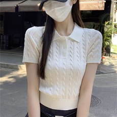 2025夏季新款宽条纹短袖，女装T恤，锦瑟羊绒