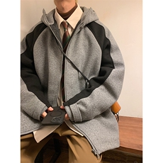 撞色棉衣毛呢外套加厚夹克棉袄港风棉服日系1016-1W88P128K158，男装夹克，星座1016-1（原电商B408-1）