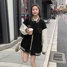 现货主推！！学院风高克重加厚绒棒球服2C205-8819-P155-K218，女装卫衣/绒衫，2C205
