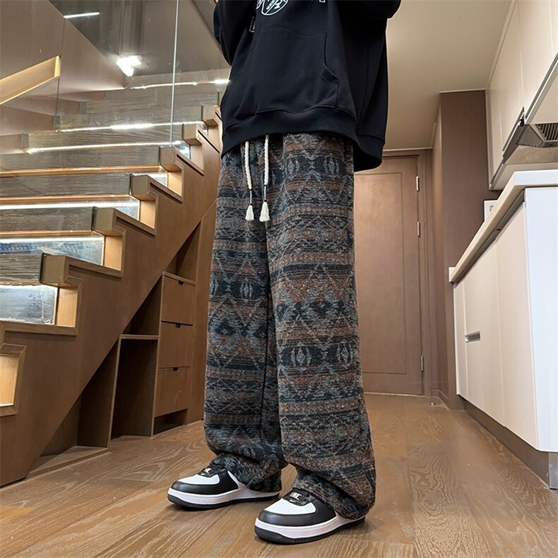 现货06潮民族风宽松直筒休闲裤复古休闲裤XZ211-1-K2445-P60，男装民族服装，星座211-1