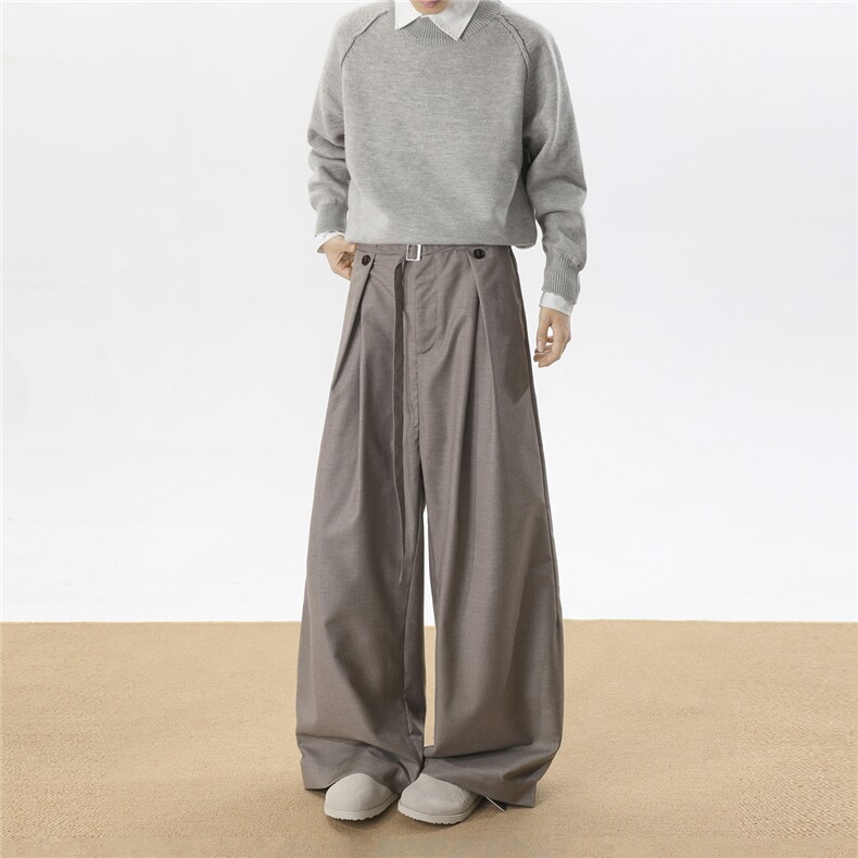 春上新老钱风宽松西裤长裤直筒裤休闲裤A014-DY25386-特P55,男装西裤,电商A014