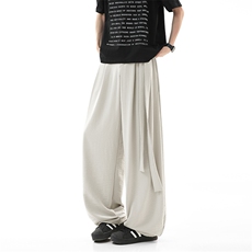 无影墙垂感阔腿弯刀西裤男夏季美式飘带冰丝裤子-A2065TP45控68，男装西裤，电商B241