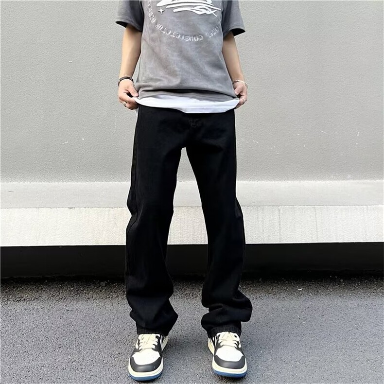 夏款男牛仔裤微喇叭直筒宽松长裤NK163P30,男装牛仔裤,星座1013-1