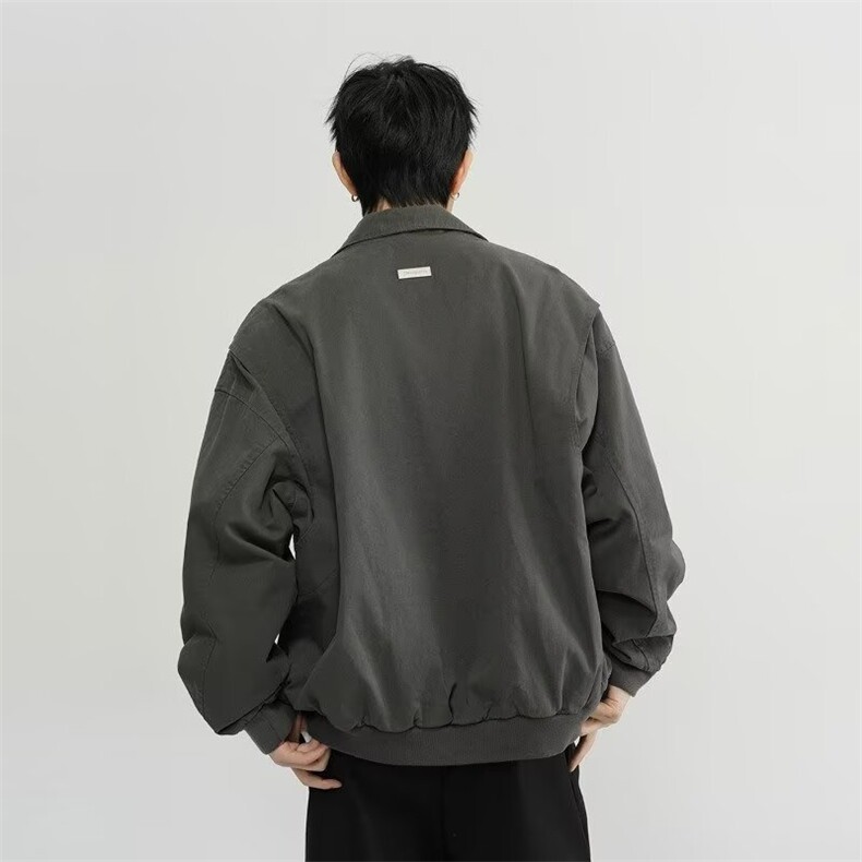 美式潮牌pu皮飞行夹克男春季新款宽松痞帅翻领皮衣外套W6753-P68,男装皮衣,星座412-1
