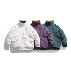外27-2日系翻分拼接大口袋羽绒服90白鸭绒(新标)YR06-P249图片