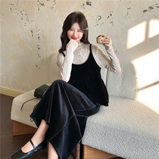 2026春季丝绒蕾丝三件套现货P170K278，女装套装/套裙，2B146
