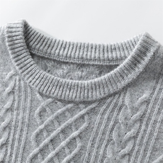 男士套头圆领毛衣秋冬季新款舒适潮流时尚百搭宽松羊绒衫，男装羊绒套衫，忠诺羊绒高端店