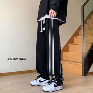 B221 美式ins高街小众情侣款织带休闲运动裤 LK23006-P60 控78图片