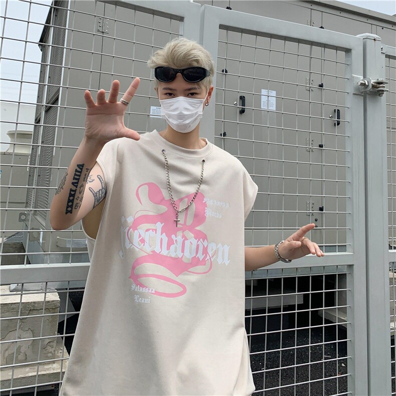 美式潮牌字母印花背心男夏季篮球运动休闲坎肩无袖T恤潮LS077-p37,男装背心/马甲,星座1008