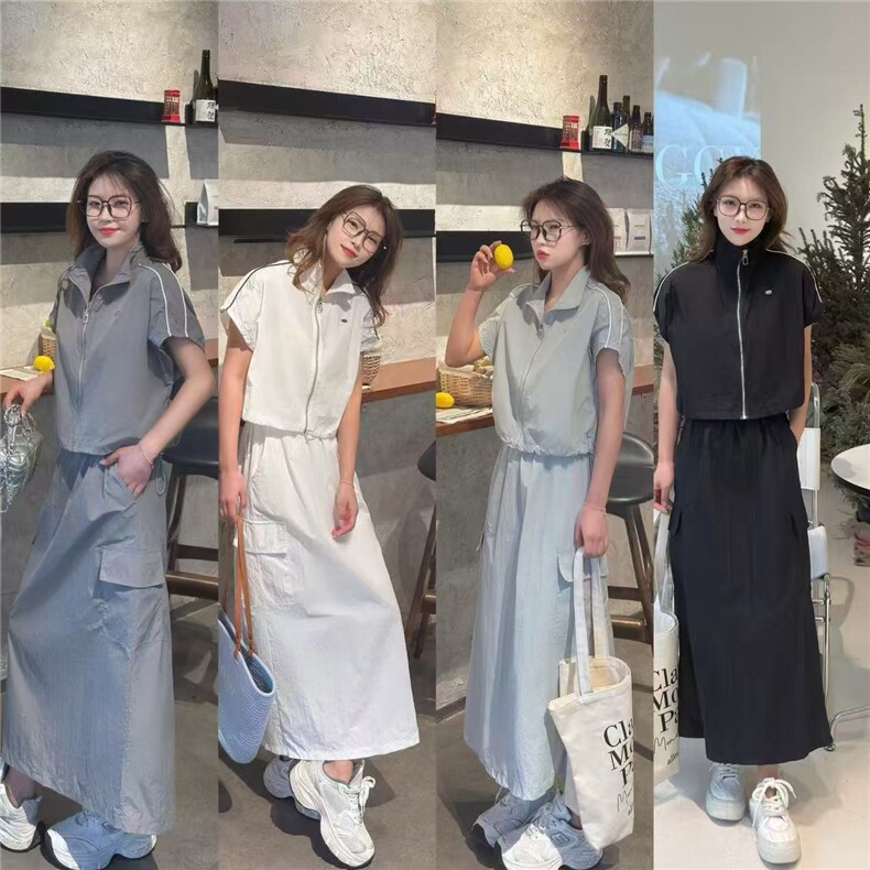 2025时尚百搭运动套装短袖,女装套装/套裙,翩雅女装供货