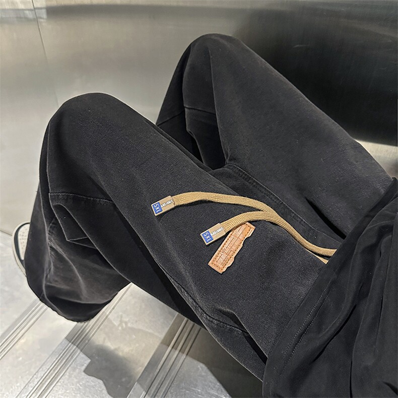 2024新款牛仔裤男秋冬季款潮牌美式复古裤子直筒阔腿宽松休闲长裤,男装牛仔裤,星座410-7
