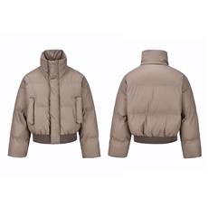 现货5W件冬季三防重磅硬挺boxy短款羽绒立领PU皮棉衣外套加厚棉服，男装棉衣，电商A486-1