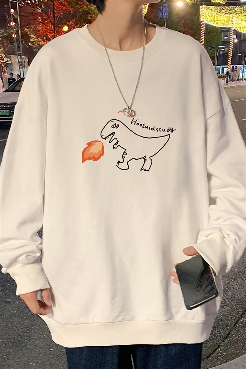 S6040-P28加绒款-P33秋季圆领卫衣男大码韩版宽松长袖外套,男装卫衣,电商A040