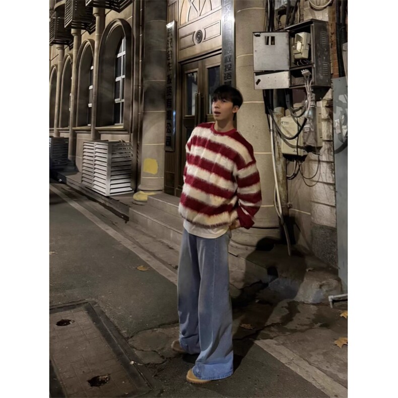 简约新款时尚潮流长袖毛衣百搭慵懒流行原宿文艺7754P53,男装针织衫/毛衣,星座410-2