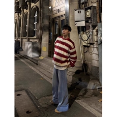 简约新款时尚潮流长袖毛衣百搭慵懒流行原宿文艺7754P53，男装针织衫/毛衣，星座410-2