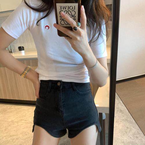 不规则牛仔短裤，女装，XTZ style