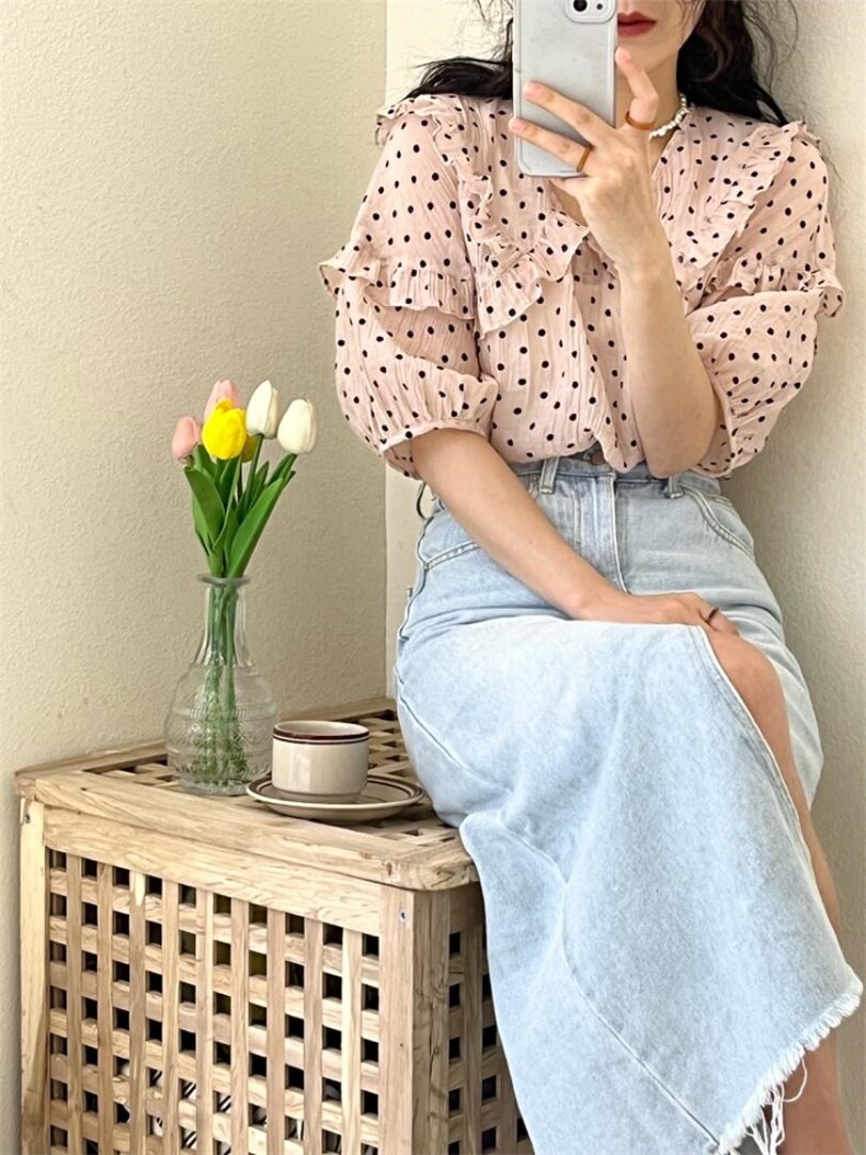 经典韩系点点小衫，其它，DAP