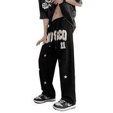 美式卫裤男宽松直筒阔腿潮牌ins休闲长裤子K42310B-1-P35，男装休闲裤，星座310B-1