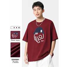 1506/QC15650/P40夏季美式潮牌t恤男红色重磅纯棉短袖体恤，男装T恤，星座1506