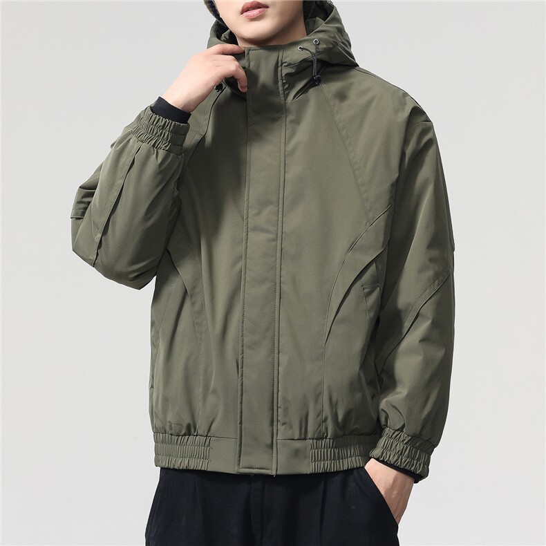夹棉2025秋冬新款连帽工装夹克男户外登山服棉服,男装棉衣,电商D215