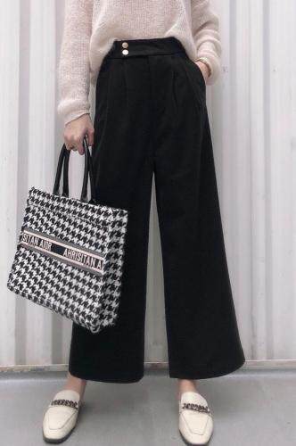 双扣呢子简约阔腿裤，女装，1+1 MAIN ROAD