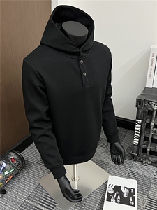 假模连帽纽扣卫衣男秋季2025新款宽松长袖男 A436-5112-P60图片