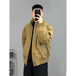 现货美式高街休闲夹克冬季三防立领纯色户外工装加厚棉服外套图片