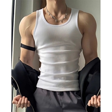 白色健身运动跨栏背心男款夏季美式坎肩无袖t恤显肩宽显肌肉汗衫，男装背心/马甲，星座1116A（原606A-3）