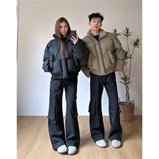 网图25冬季立领PU皮棉服男装短款棉衣外套冬装情侣面包服S526特70，男装棉衣，电商A233-1