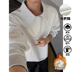 曼巴棉420G重磅舒适保暖银狐绒半拉链卫衣男W5416J加绒特P55控108，男装棉衣，电商A001