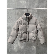 现货5W件冬季三防重磅硬挺boxy短款羽绒立领PU皮棉衣外套加厚棉服，男装棉衣，电商A486-1