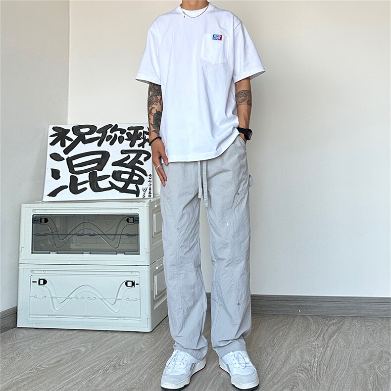 皱感【三防】金属扣冰丝透气拖地休闲伐木裤伞兵裤XK009-P60控78,男装休闲裤,星座216(原A116)