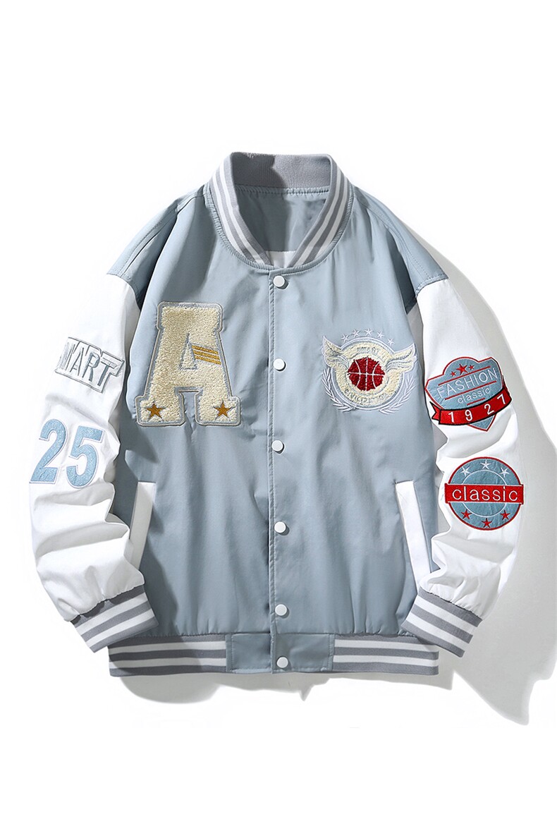 现货春季美式棒球服宽松休闲潮流痞帅立领夹克A436-22129-P68,男装夹克,电商A436