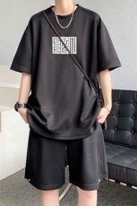 280g重磅短袖短裤套装男夏季两件套A418P65，男装牛仔裤，电商A309