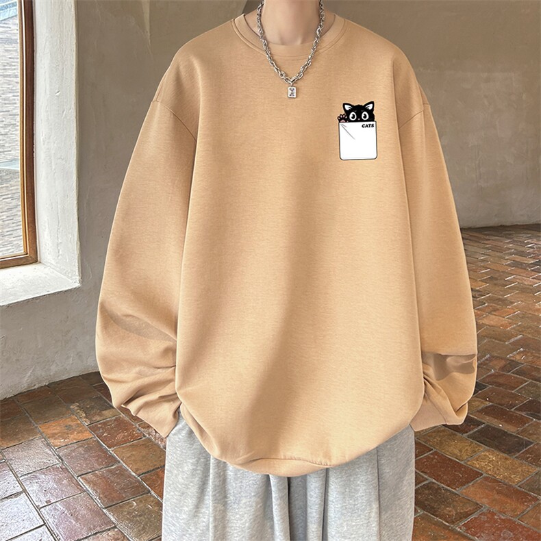 控38简约帅气百搭长袖t恤男大码卫衣T4397-P25加绒款-P35,男装卫衣,电商A040