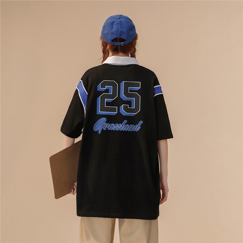 中性夏季潮流时尚全棉宽松情侣短袖POLO衫T恤PL156P45控68,男装T恤,A247A