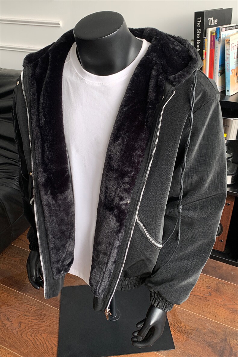 一体毛座山雕连帽棉服加厚保暖夹克冬季外套男XZ514-2-25108-P128,男装夹克,星座514-2(原B239)